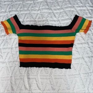 Forever21 Cropped Striped Shirt